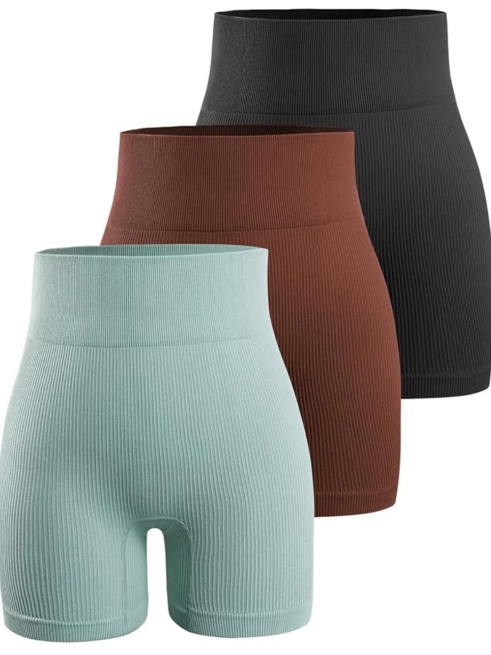 NWOT Ribbed High Waist Bike Shorts 3-Pack Women's Small Seamless Athleisure Work